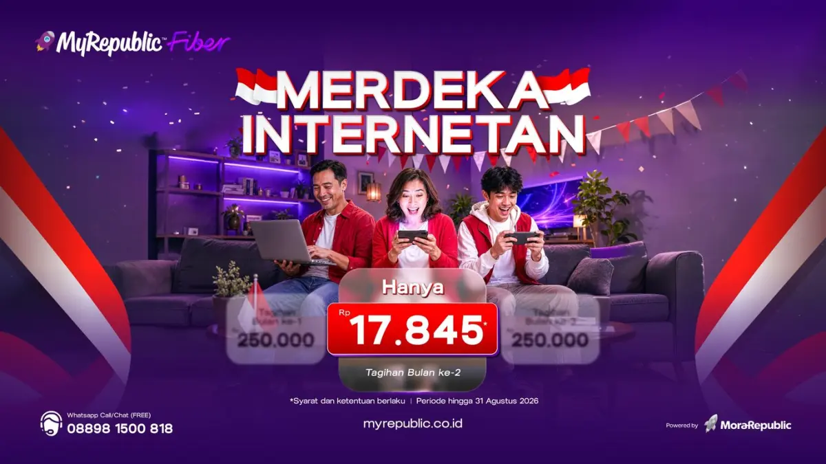Merdeka Internetan! MyRepublic Fiber Tebar Promo Spesial Rp17.845 untuk Koneksi Tanpa Batas