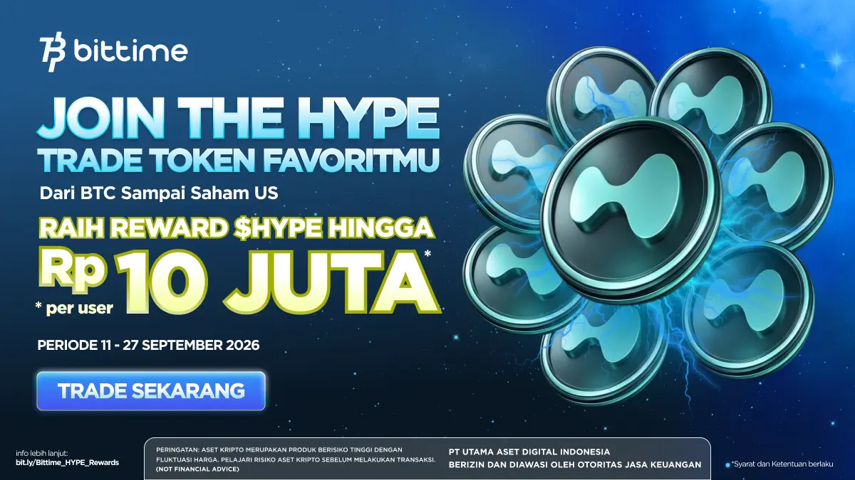 Pasar Crypto Semakin Dinamis, Bittime Hadirkan Program  Berhadiah $HYPE hingga Sepuluh Juta Rupiah